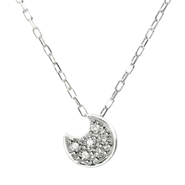 ダイヤモンド ムーン ネックレス 0.06ct PT900 プラチナ