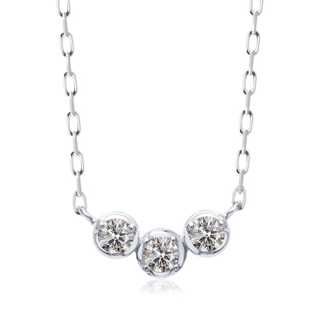 ネックレス ダイヤモンド 3石 0.15ct スリーストーン pt900 プラチナ lp71-0017-pt