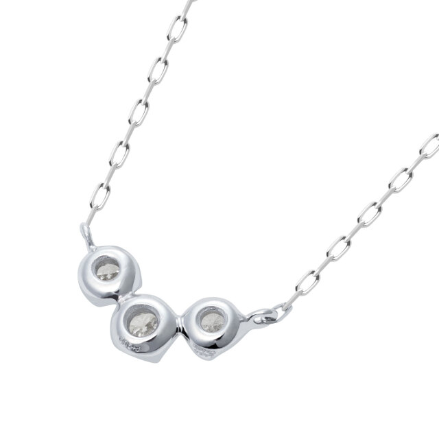 ネックレス ダイヤモンド 3石 0.15ct スリーストーン pt900 プラチナ 