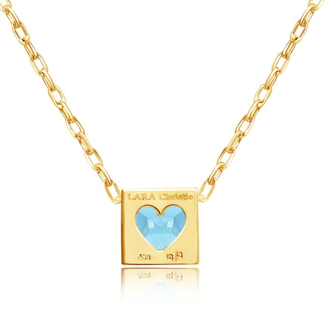 ネックレス ブルートパーズ スクエア 0.3ct ネックレス K18 ゴールド  