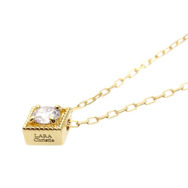 18金 イエローゴールド ダイヤモンド ネックレス 0.1ct K18 lp71-0022-yg