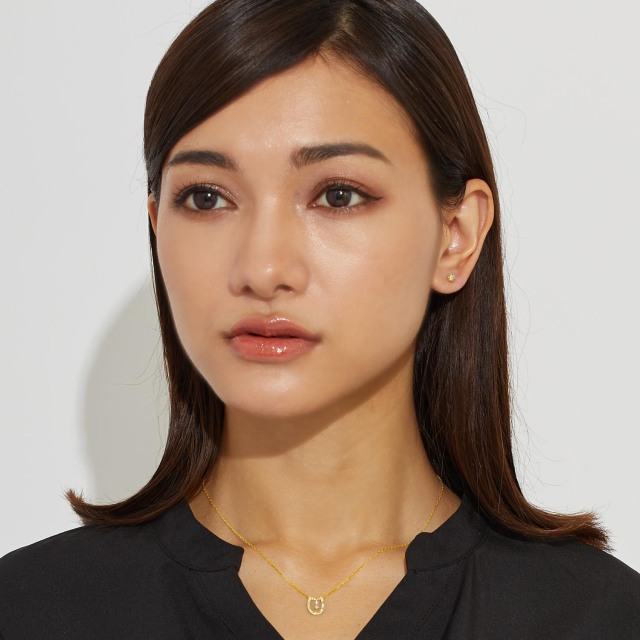 ネックレス ダイヤモンド 0.1ct 3WAY ホースシュー 馬蹄 K18 ゴールド 