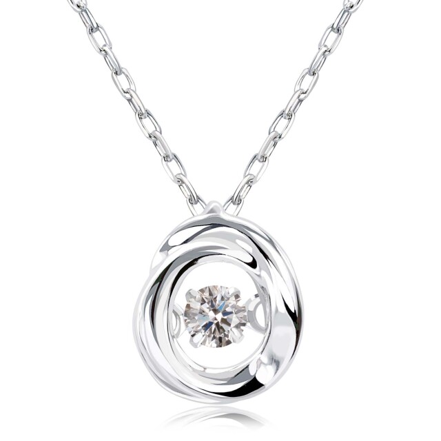 ネックレス ダイヤモンド 0.03ct ダンシング サークル pt900 プラチナ lpi51-0002-pt