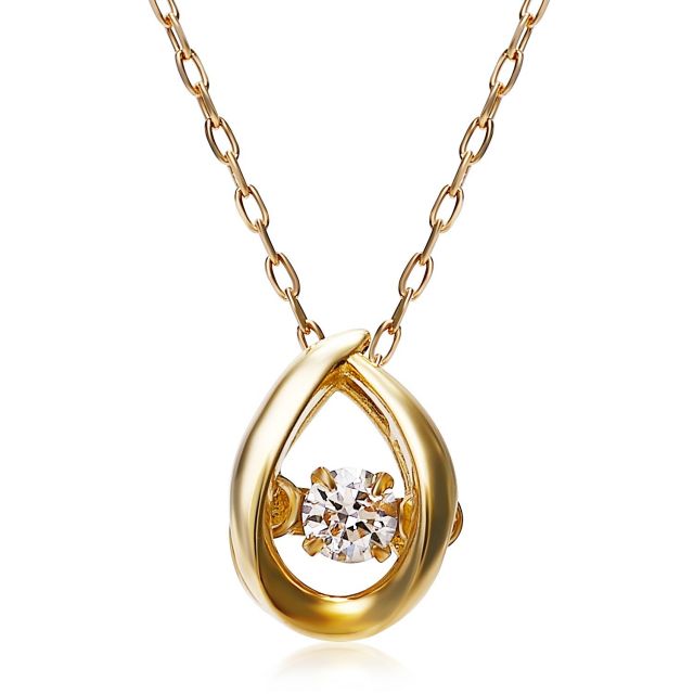 ダイヤモンドネックレス K18YG イエローゴールド ドロップ ダイヤ 0.03ct