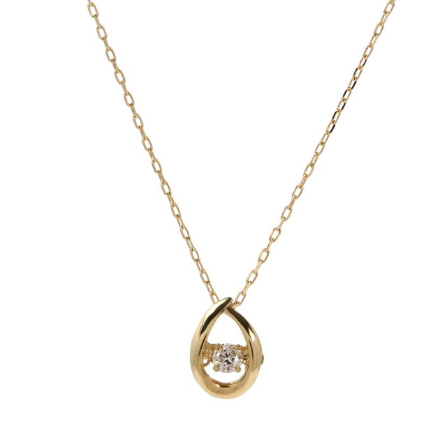 ダイヤモンドネックレス K18YG イエローゴールド ドロップ ダイヤ 0.03ct