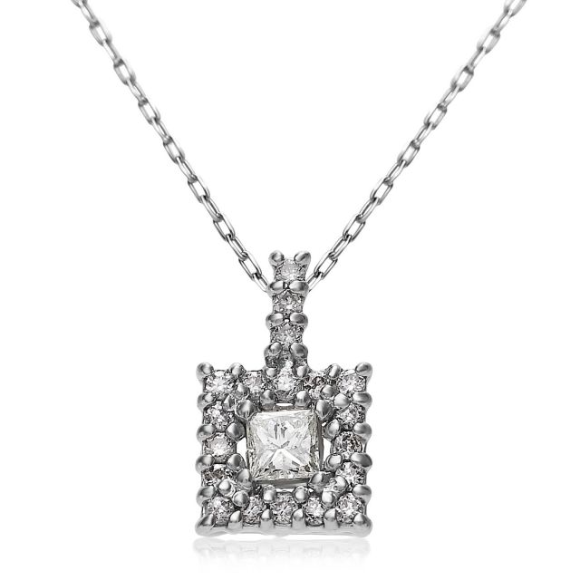 ネックレス ダイヤモンド 0.15ct スクエア pt900 プラチナ lpi51-0011-pt 