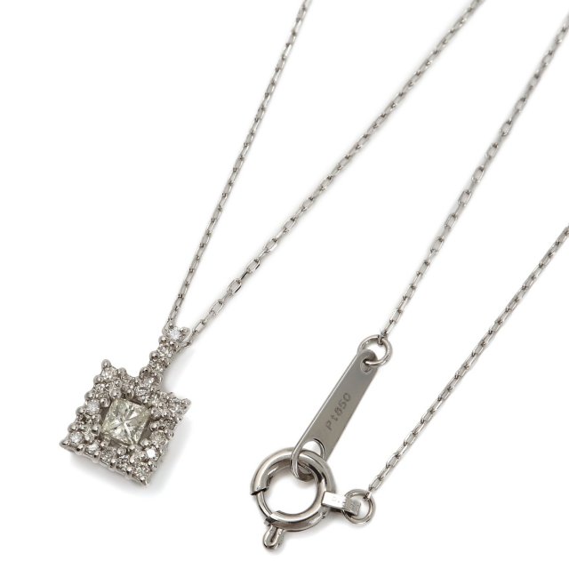 ネックレス ダイヤモンド 0.15ct スクエア pt900 プラチナ lpi51-0011-pt 