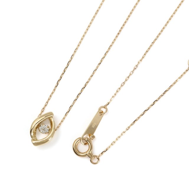 ダイヤモンドネックレス K18YG イエローゴールド ダンシング ダイヤ 0.3ct