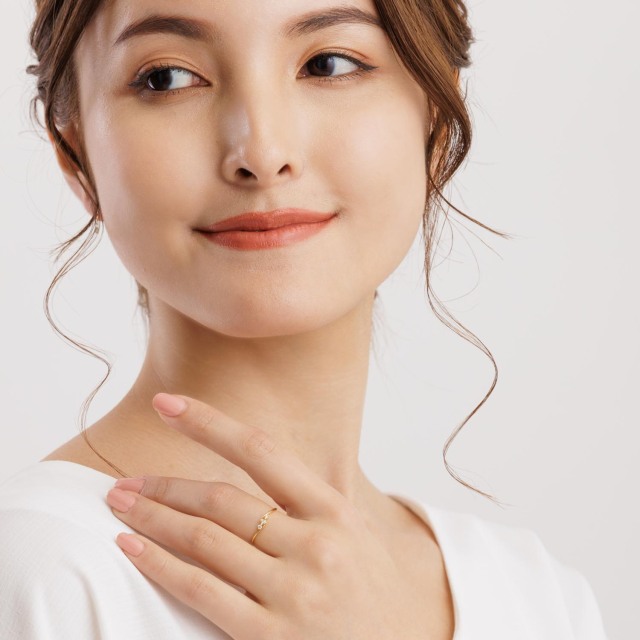 リング 指輪 ダイヤモンド 0.1ct エターナル エンゲージ K18 ゴールド