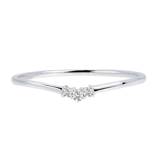 リング レディース 指輪 ダイヤモンド 0.03ct Vライン タイプ pt950