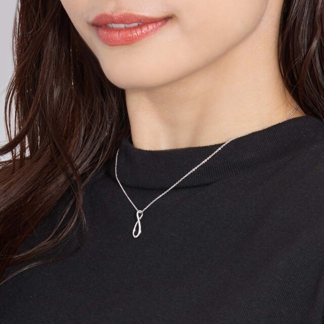 ネックレス レディース インフィニティ デザイン シルバー925 [ WHITE