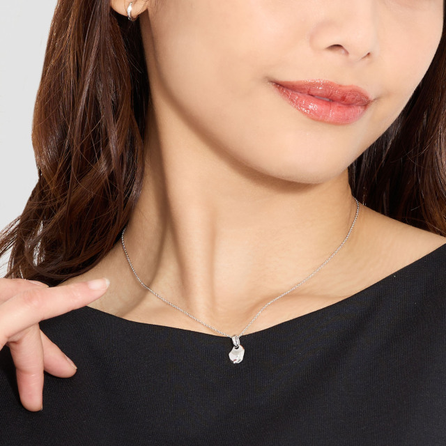 ララクリスティー ネックレス オーバル マット ネックレス レディース オーバル デザイン シルバー925 [ WHITE