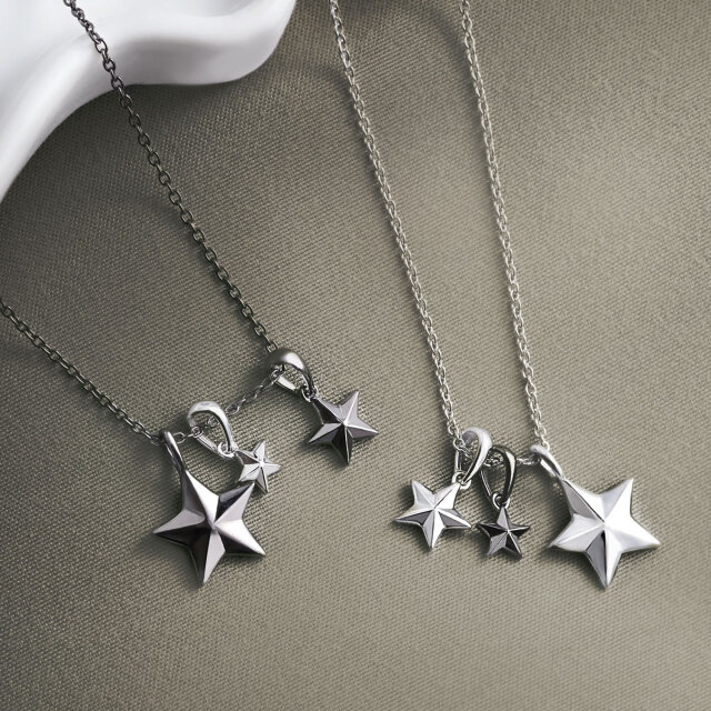 チャーム ステラ 星 レディース メンズ シルバー925 7mm幅 [ BLACK Label ]