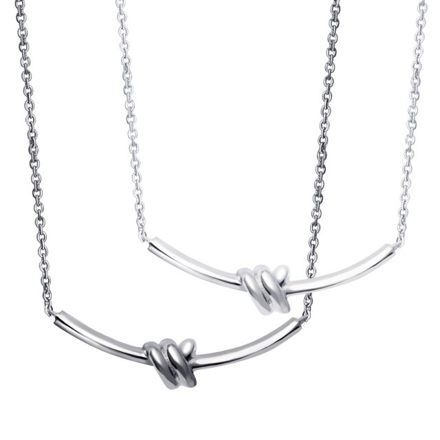 ネックレス レディース 結び目 デザイン シルバー925 [ PAIR Label ]