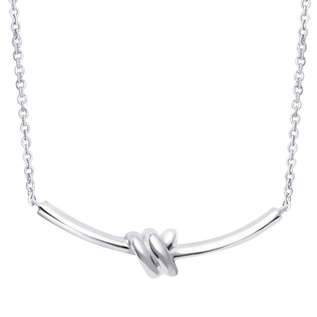 ネックレス レディース 結び目 デザイン シルバー925 [ WHITE Label ]