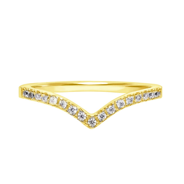 ピンキーリング レディース シルバー925 イエローゴールド Vデザイン