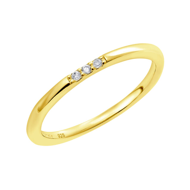 ピンキーリング レディース シルバー925 イエローゴールド ジルコニア sv925  リング 指輪 3号 5号 7号 9号 11号