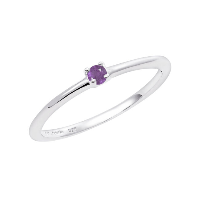 ピンキーリング レディース シルバー925 シルバー 誕生石 2月アメジスト sv925  リング 指輪 3号 5号 7号 9号 11号