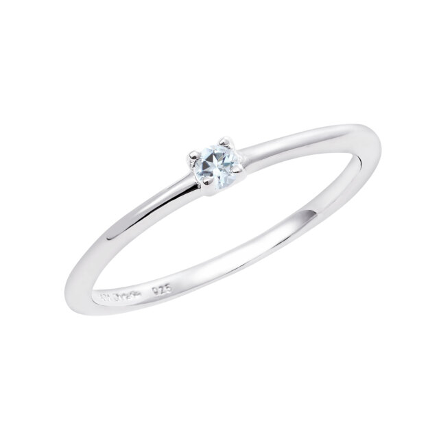 ピンキーリング レディース シルバー925 シルバー 誕生石 3月 アクアマリン リング 指輪 3号 5号 7号 9号 11号