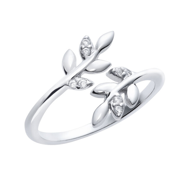ピンキーリング レディース シルバー925 シルバー リーフデザイン
