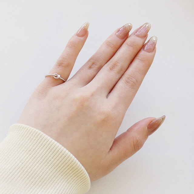 ピンキーリング レディース シルバー925 シルバー 結び目デザイン