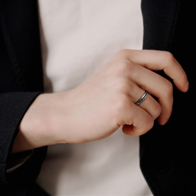 リング 指輪 メンズ シルバー リップル [ BLACK Label ]