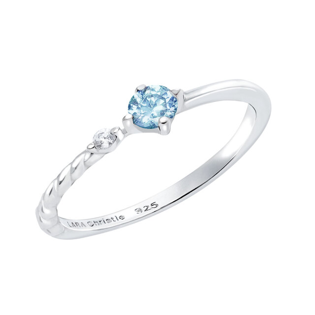 ピンキーリング レディース シルバー925 シルバー カラー ジルコニア 推し 青 sv925  リング 指輪 3号 5号 7号 9号 11号