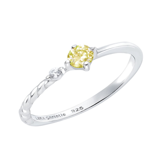 ピンキーリング レディース シルバー925 シルバー カラー ジルコニア 推し 黄色sv925  リング 指輪 3号 5号 7号 9号 11号