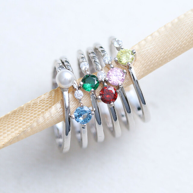 ピンキーリング レディース シルバー925 シルバー カラー ジルコニア