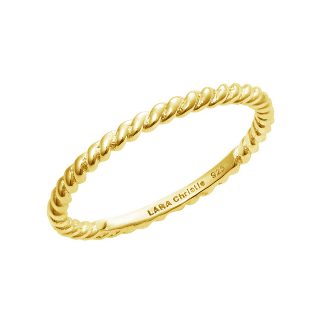 ピンキーリング レディース シルバー925 イエローゴールド ツイストデザイン 細身 sv925  リング 指輪 3号 5号 7号 9号 11号