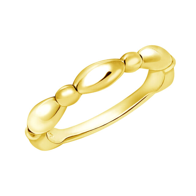 ピンキーリング レディース シルバー925 イエローゴールド オーバルデザイン シンプル sv925  リング 指輪 3号 5号 7号 9号 11号