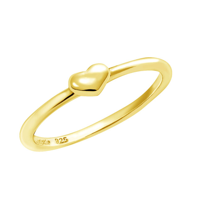 ピンキーリング レディース シルバー925 イエローゴールド ハートデザイン シンプル sv925  リング 指輪 3号 5号 7号 9号 11号