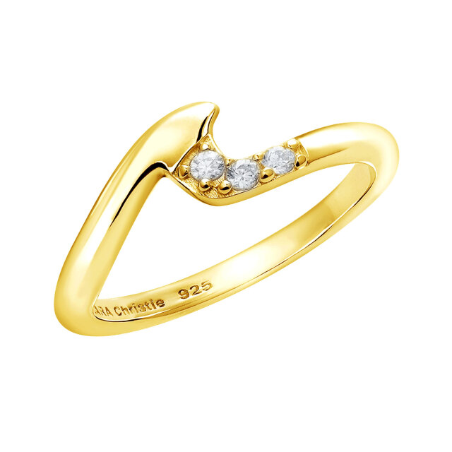 ピンキーリング レディース シルバー925 イエローゴールド ウェーブ