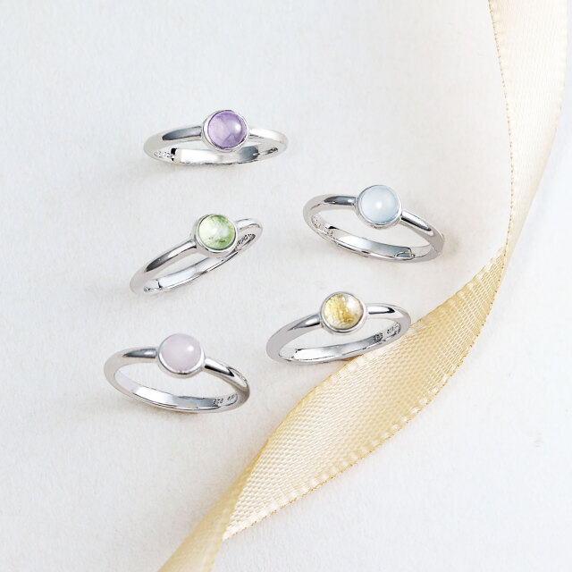 ピンキーリング レディース シルバー925 シルバー シトリン 天然石