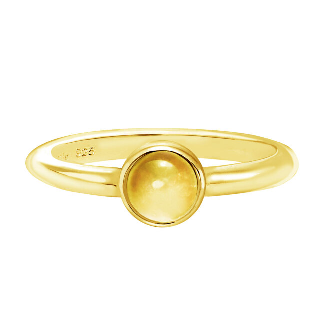 ピンキーリング レディース シルバー925 イエローゴールド シトリン