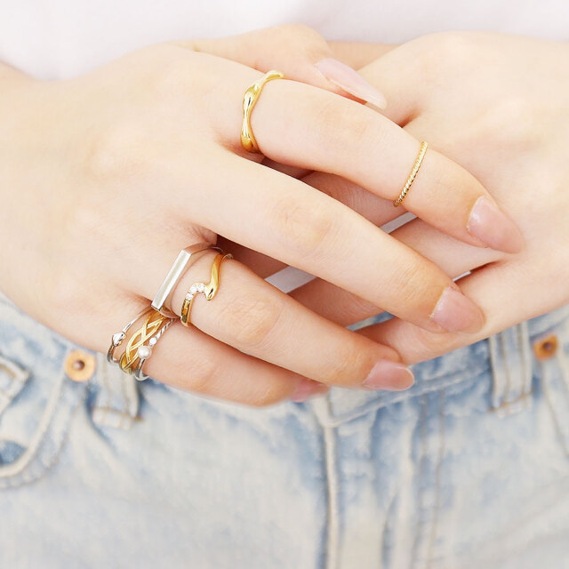 ピンキーリング レディース シルバー925 イエローゴールド シトリン