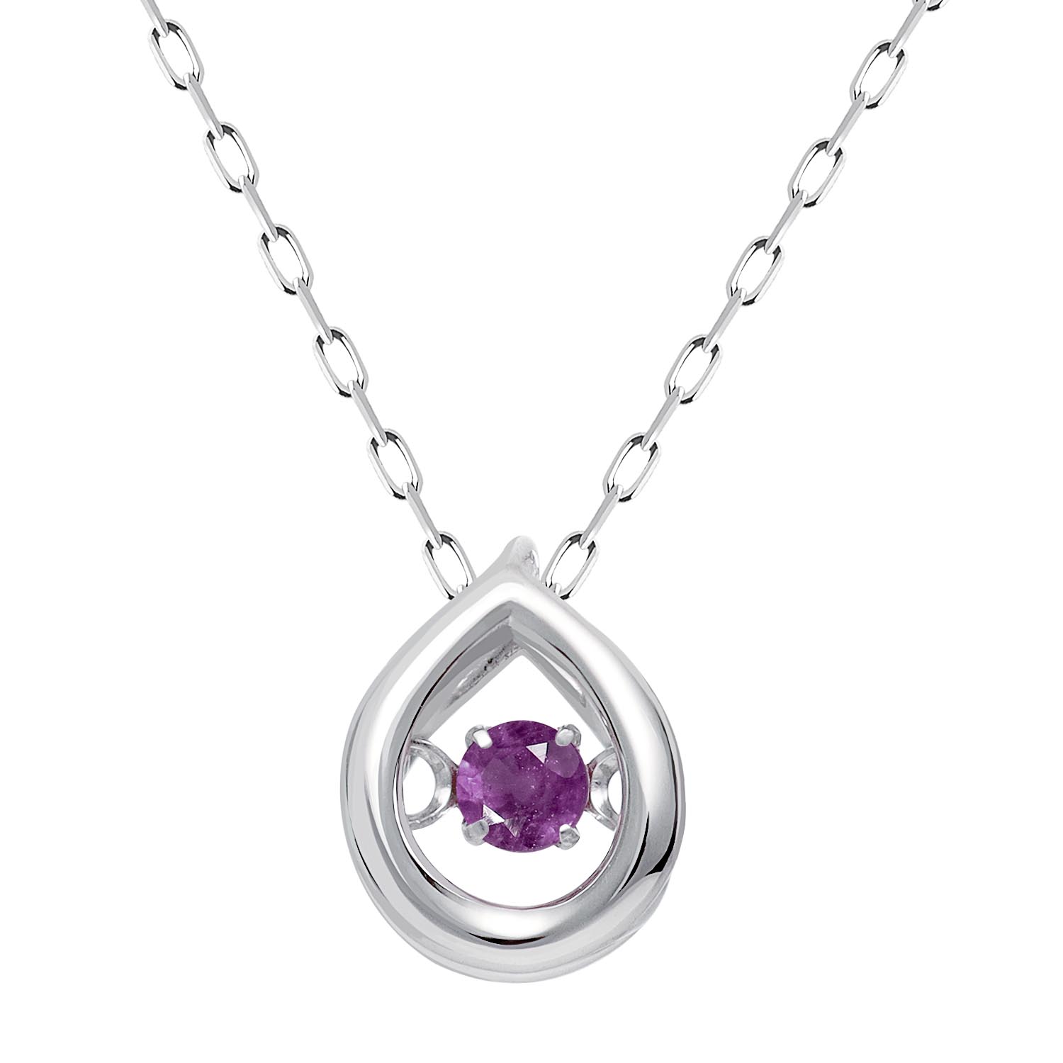 ネックレス レディース ダンシング 2月誕生石 アメジスト PT900 プラチナ lp10-0001-pt-02