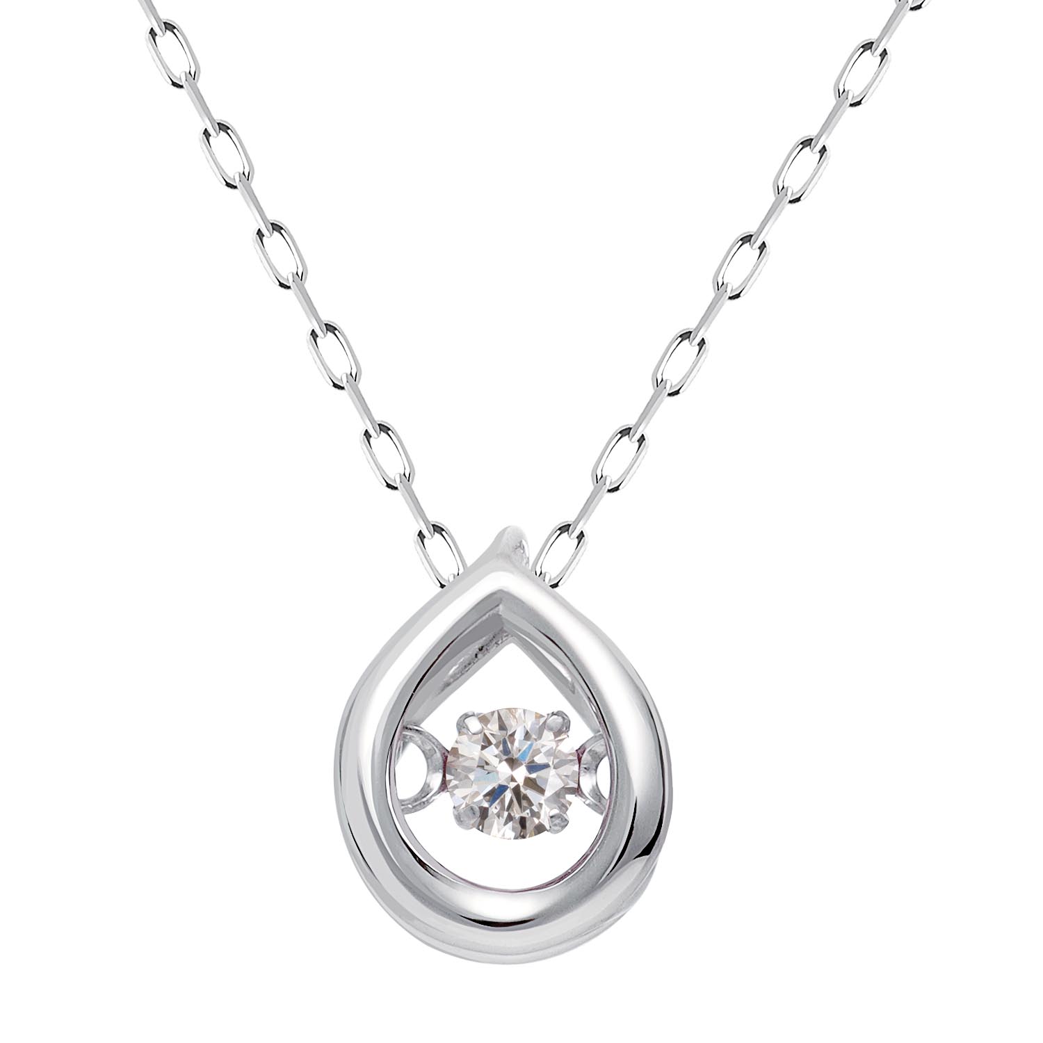 ネックレス レディース ダンシング 4月誕生石 ダイヤモンド PT900 プラチナ lp10-0001-pt-04