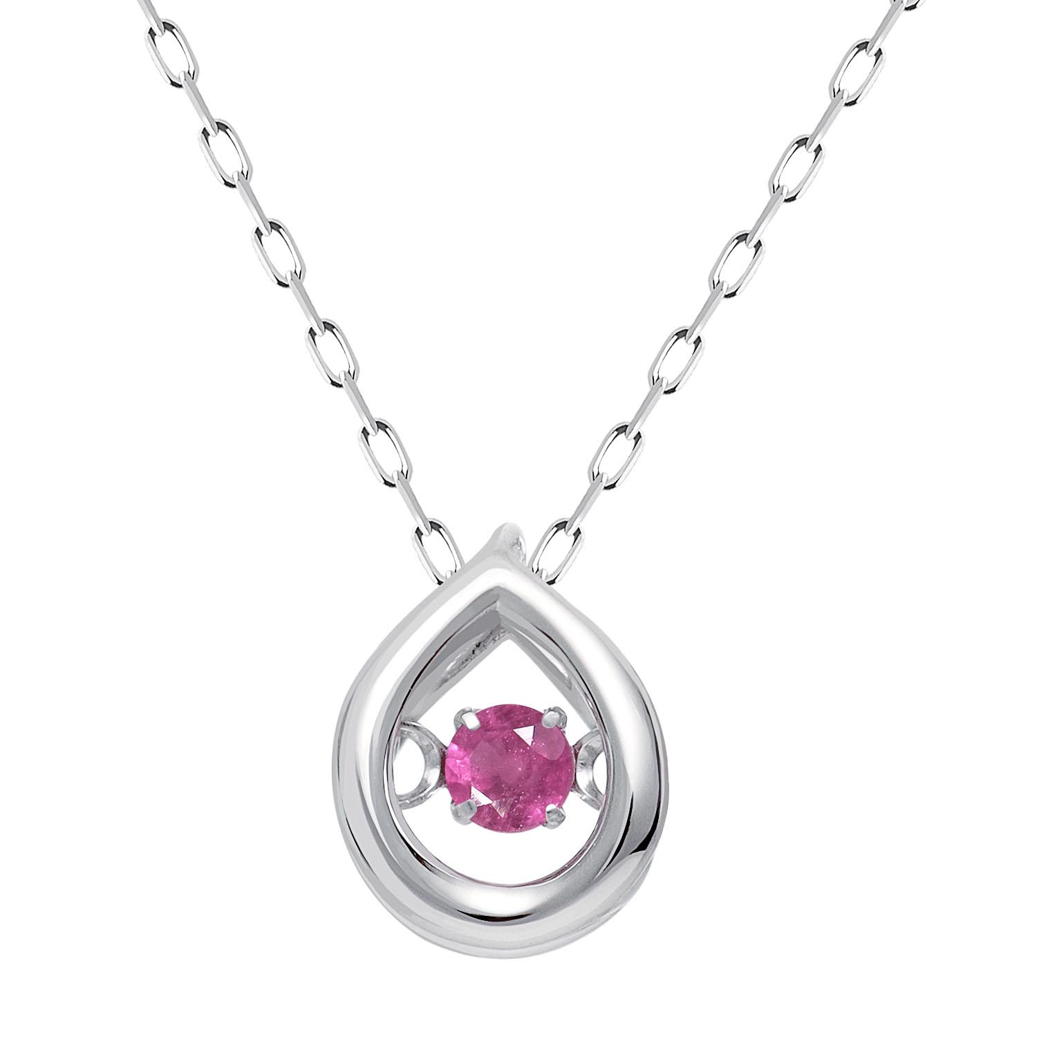 ネックレス レディース ダンシング 7月誕生石 ルビー PT900 プラチナ lp10-0001-pt-07