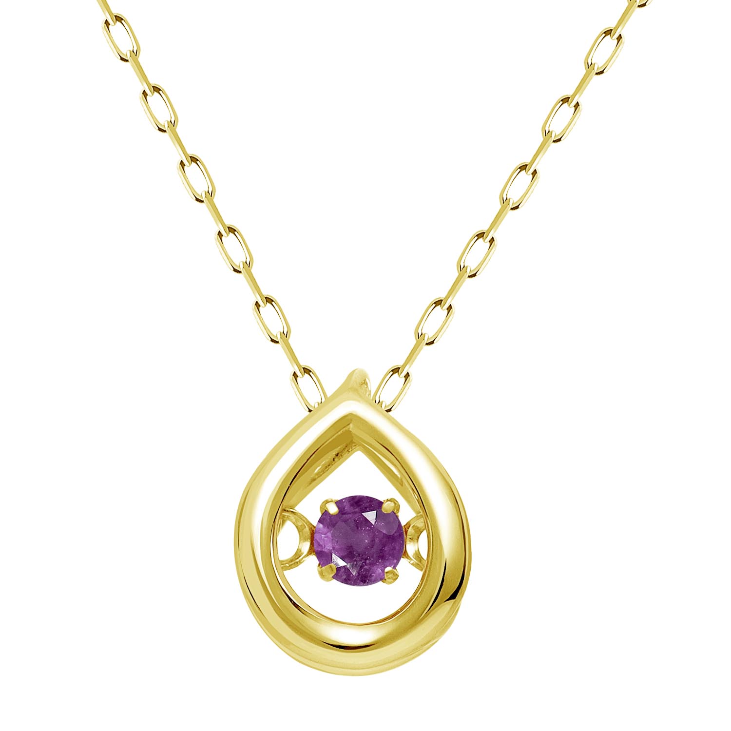 ネックレス レディース ダンシング 2月誕生石 アメジスト K18 18金 ゴールド lp10-0001-yg-02