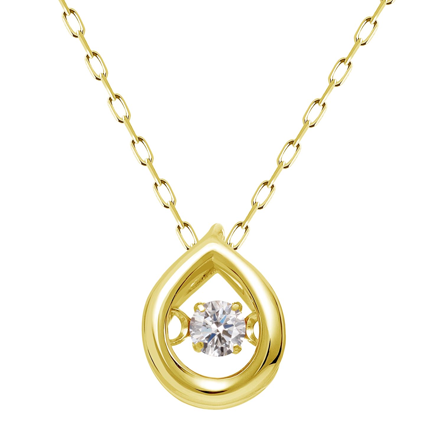 ネックレス レディース ダンシング ダイヤモンド 4月誕生石 K18 18金 ゴールド lp10-0001-yg-04