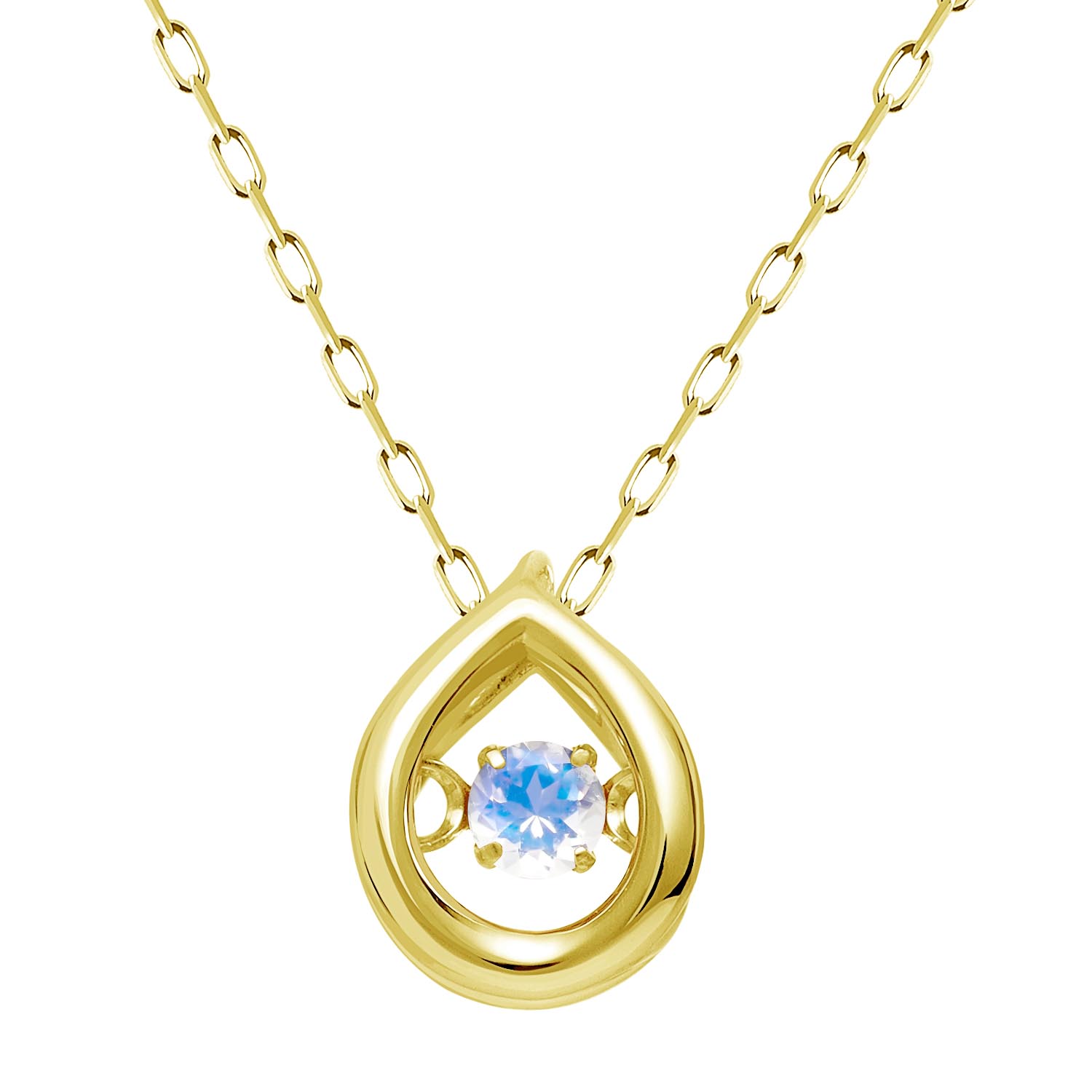 ネックレス レディース ダンシング 6月誕生石 ムーンストーン K18 18金 ゴールド lp10-0001-yg-06