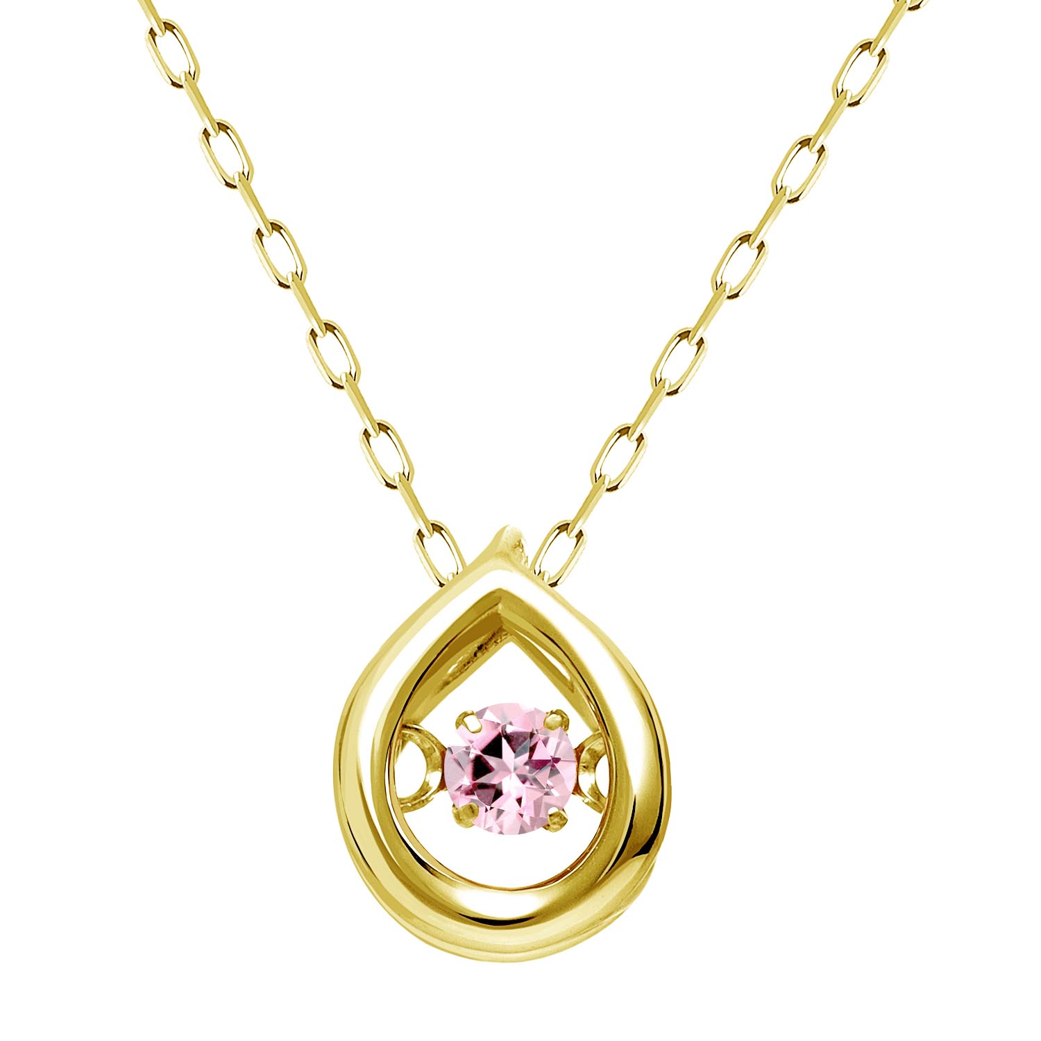 ネックレス レディース ダンシング 10月誕生石 ピンクトルマリン K18 18金 ゴールド lp10-0001-yg-10