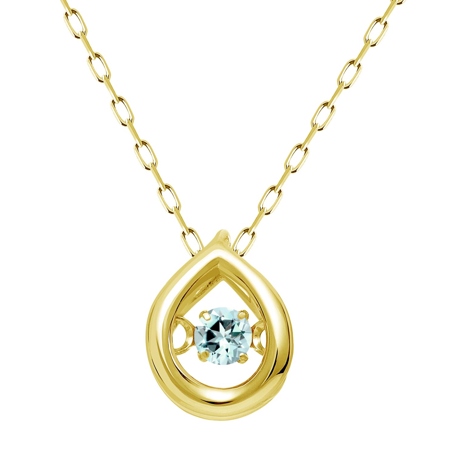 ネックレス レディース ダンシング 11月誕生石ブルートパーズ K18 18金 ゴールド lp10-0001-yg-11