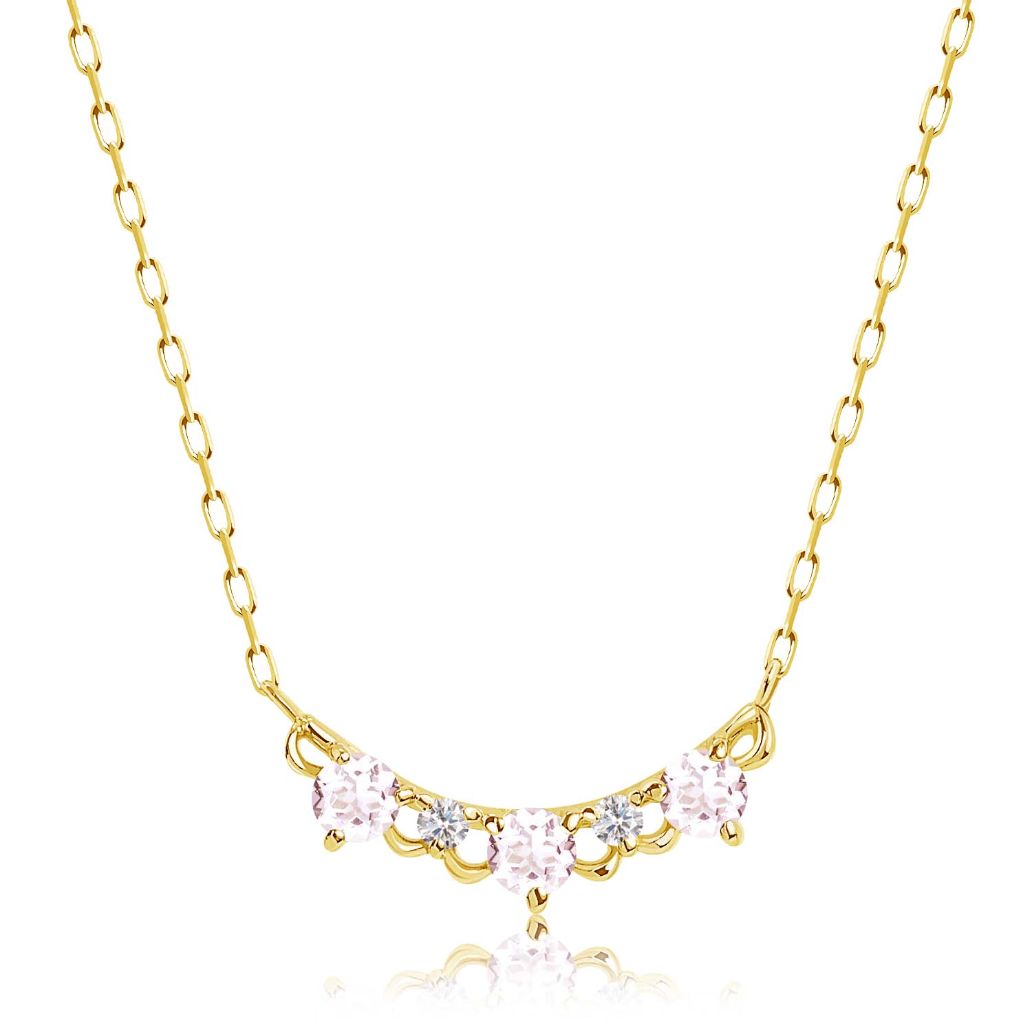 ネックレス レディース モルガナイト 0.15ct ダイヤモンド