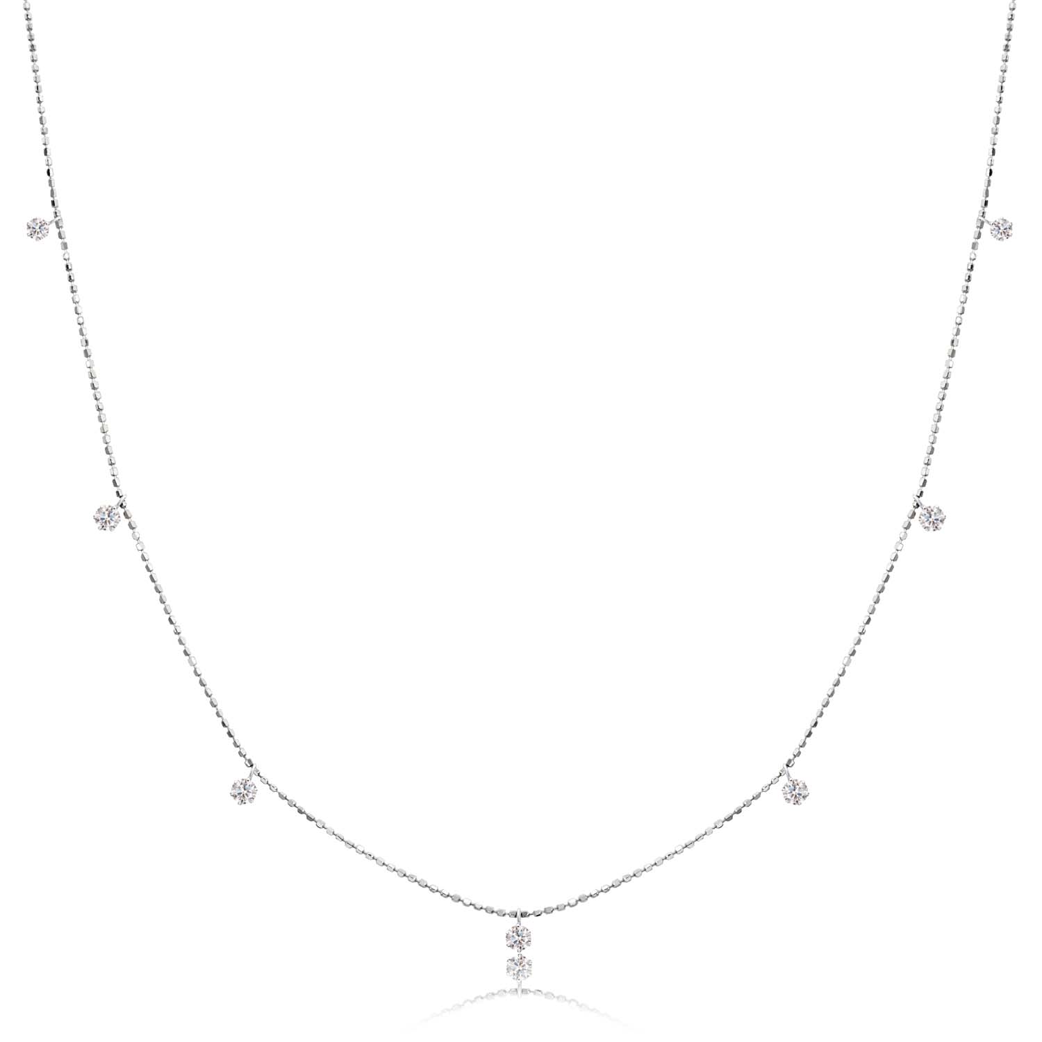 ネックレス ダイヤモンド ステーション ネックレス 7ポイント 0.3ct