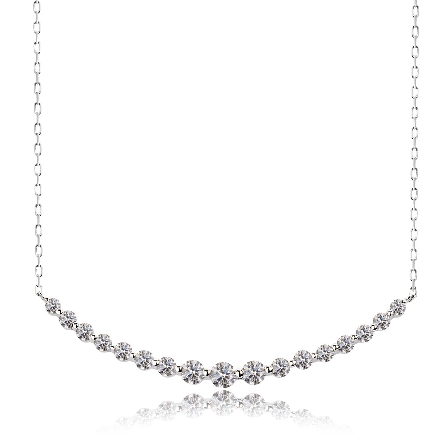 ネックレス H&C ダイヤモンド スマイルラインネックレス 1ct pt900 プラチナ lp37-0003-pt