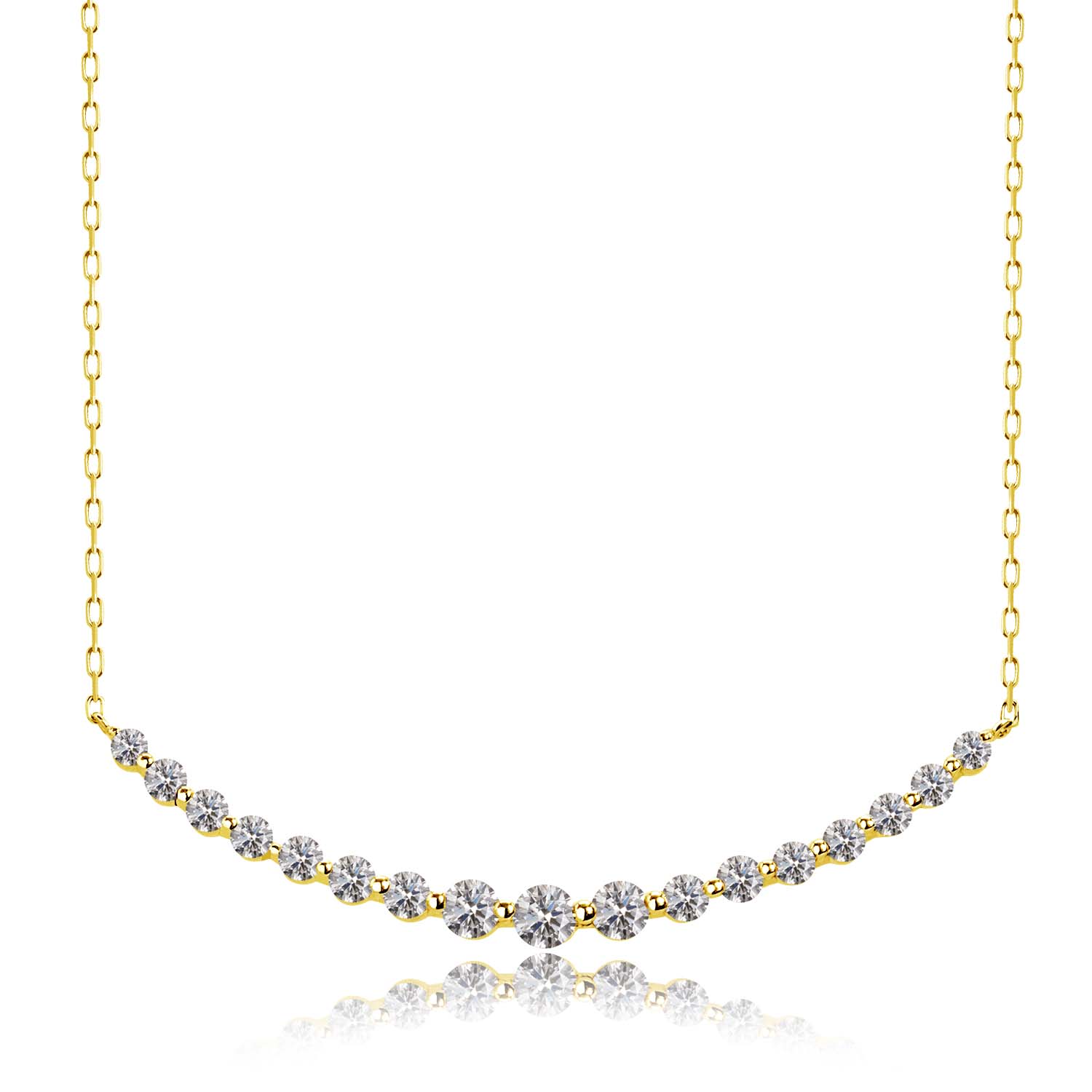 ネックレス H&C ダイヤモンド スマイルラインネックレス 1ct K18 ゴールド 18金 lp37-0003-yg