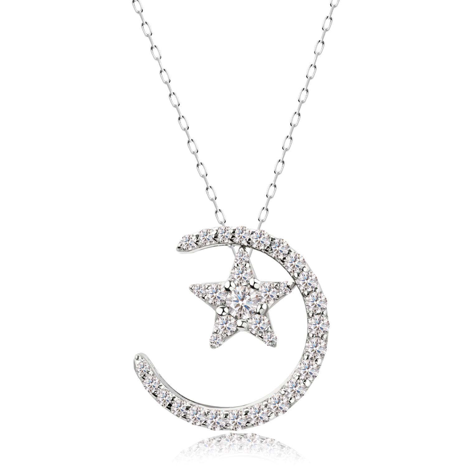 ムーン ダイヤモンド ネックレス 0.25ct プラチナ PT900 