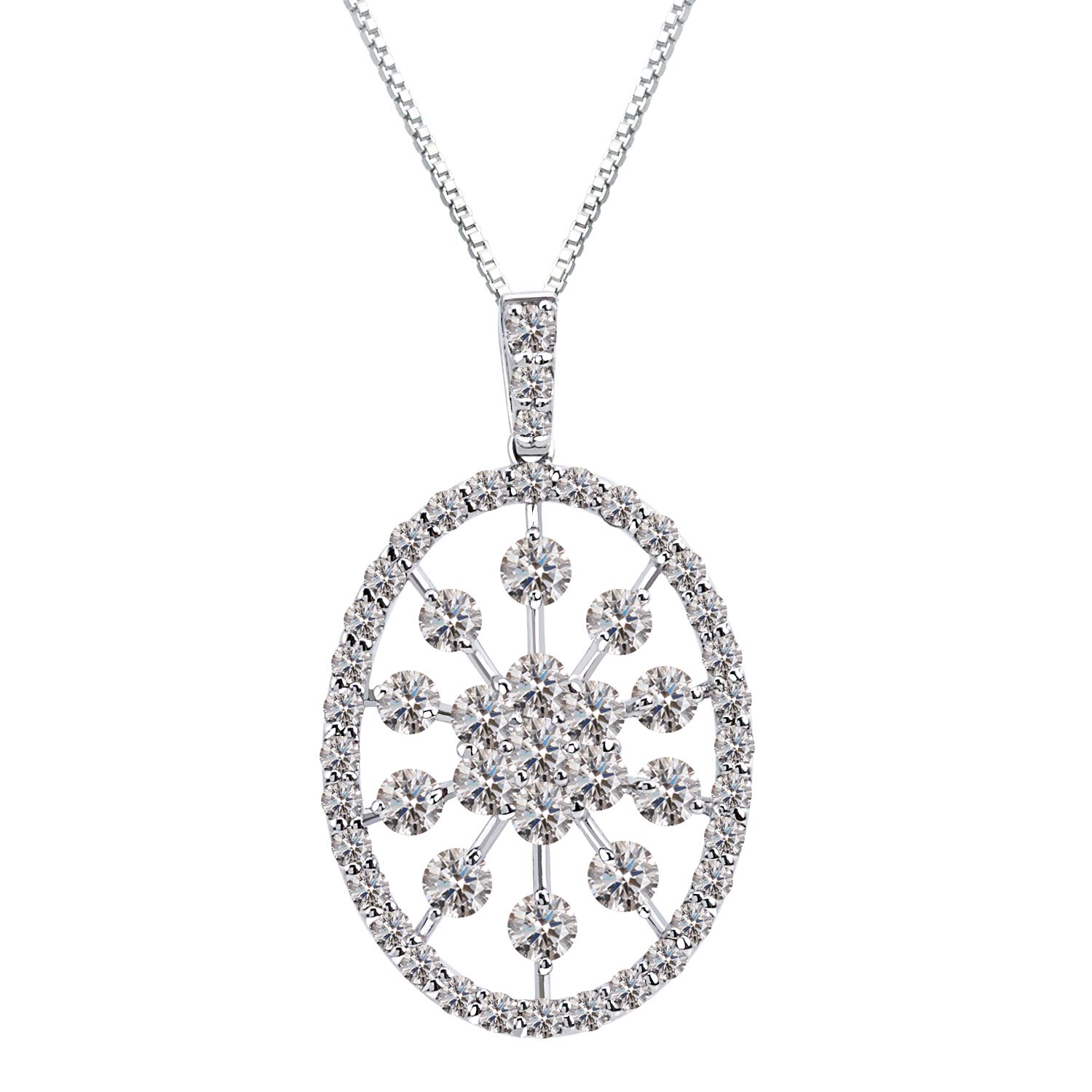 ララクリスティー オーバル デザイン ダイヤモンド ネックレス 1.0ct  SIクラス相当 プラチナ PT900 K18 18金 lp37-0014